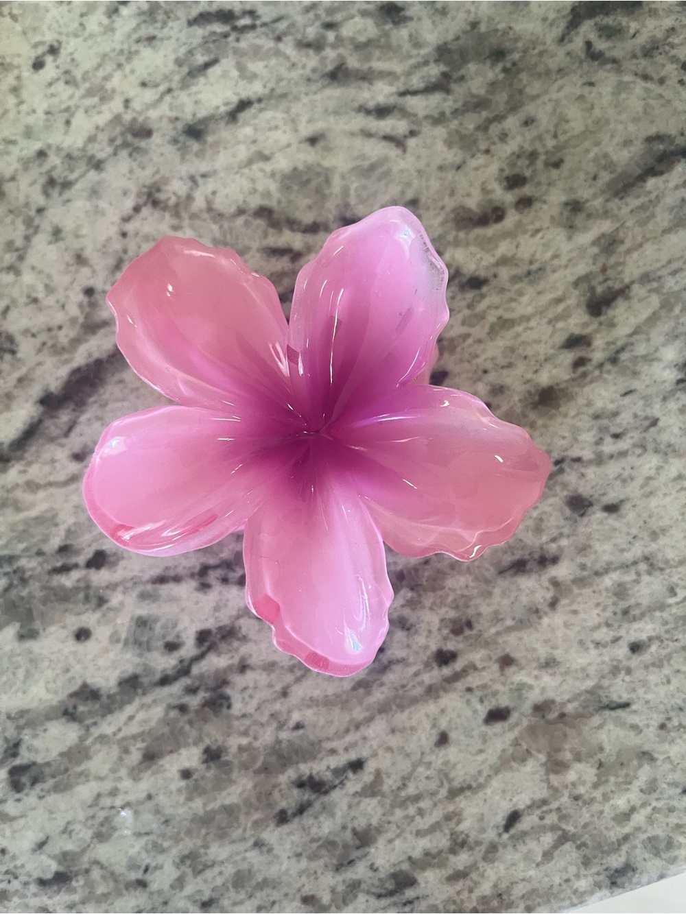 Pink hibiscus flower hair clip